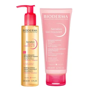 Bioderma Sensibio Kit – Óleo Micellar Facial + Gel de Limpeza Facial para Todos os Tipos de Pele ÚNICO