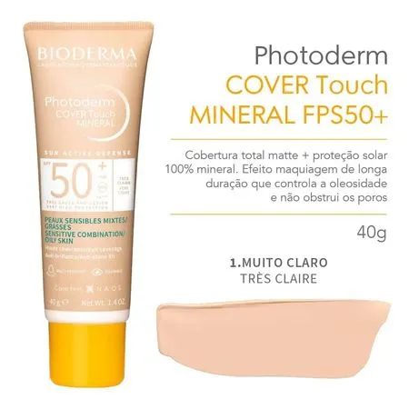 Protetor Solar Facial Bioderma Photoderm Cover Touch FPS 50+ – Muito Claro - Imagem 4